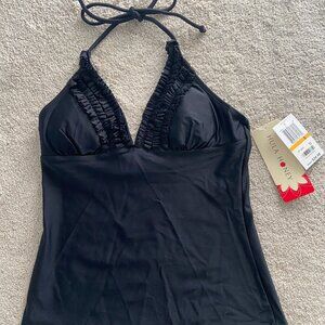 NWT Black HULA HONEY Padded Swim Top Size Small